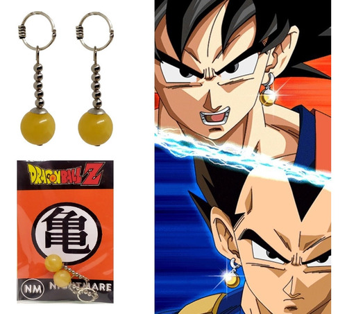 Brinco Potara De Pressão Dragon Ball Z Fusão Goku Amarelo R$ 32 em